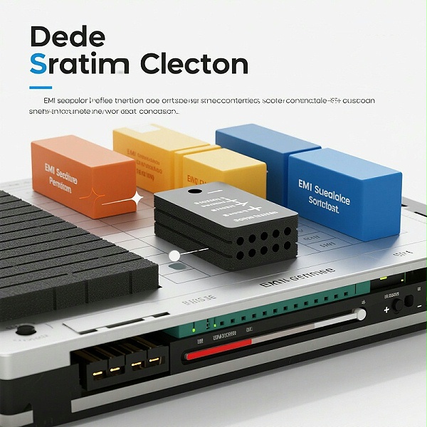 导电泡沫的横截面图显示了泡沫芯、导电涂层和用于 EMI 屏蔽的粘合层。