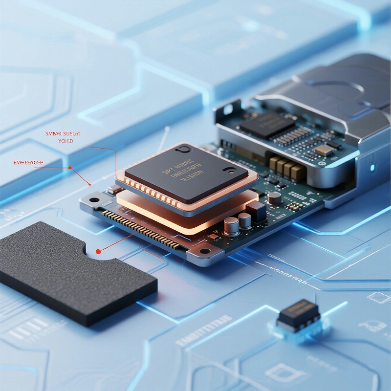 SMT导电泡棉5G通信模块应用图，康丽达SMT导电泡棉屏蔽应用，5G模块EMI屏蔽材料图