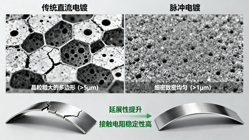 脉冲电镀工艺优势:细密结晶结构提升导电泡棉延展性与抗裂性 脉冲电镀工艺优势:细密结晶结构提升导电泡棉延展性与抗裂性
