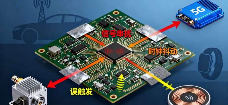 现代技术中的电磁干扰源与敏感设备共存场景示意图 现代技术中的电磁干扰源与敏感设备共存场景示意图